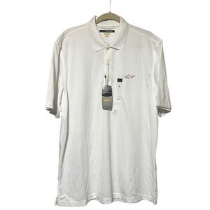 Greg Norman NWT White Play Dry Polo Short Sleeve Golf Shirt Size XL